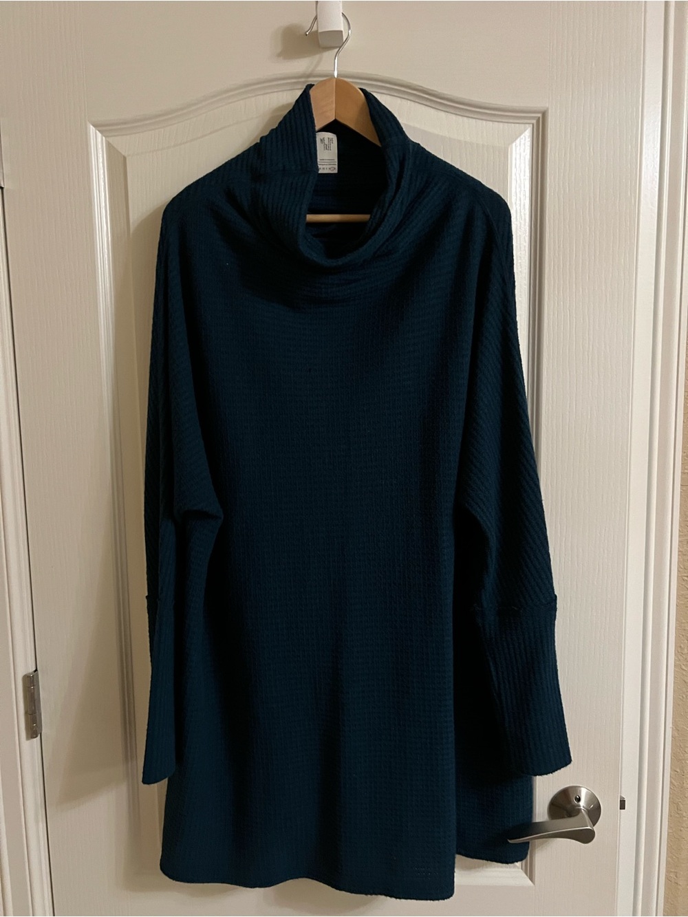 We The Free Deep Teal Cowl Neck Tunic Sweater